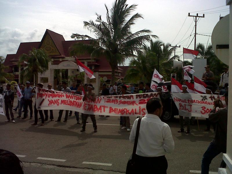 Kapolres Bengkalis Terima Laporan GMPB Terkait Dugaan Penyimpangan Raskin  