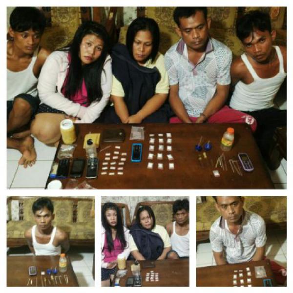 Polres Bengkalis Amankan 5 Tersangka Narkoba, 2 Diantaranya Pengedar dan Bandar 