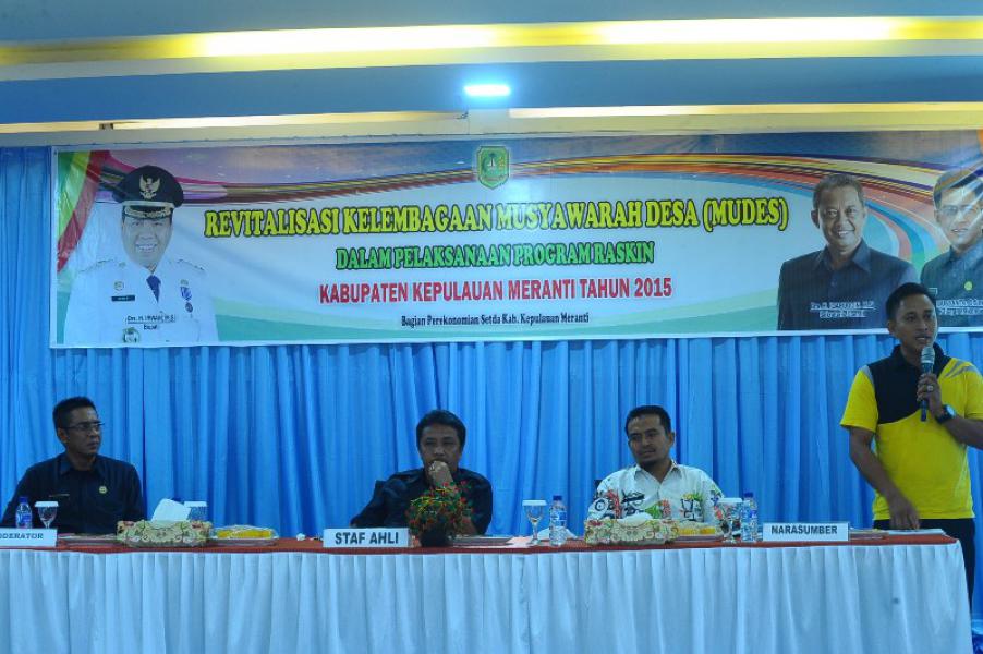 Pemkab Meranti Gelar Kegiatan Kelembagaan Mudes Pengndalian Program Raskin