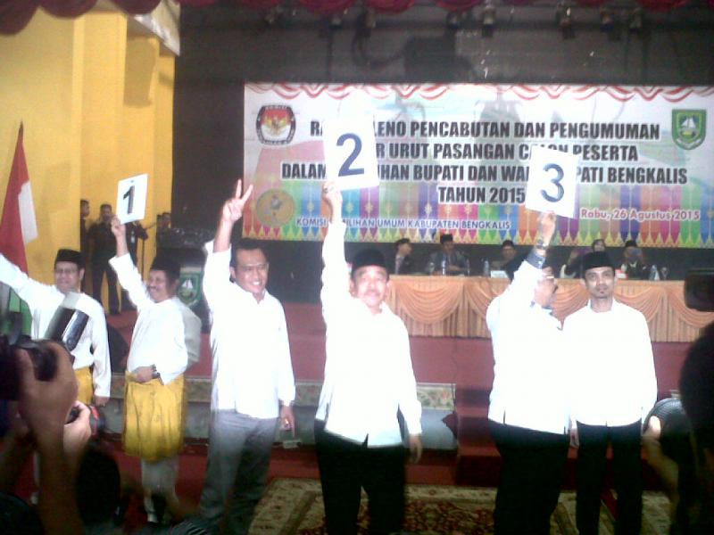 Pencabutan Nomor Urut Pilkada Bengkalis, AM 1, HR 2, SNI 3 