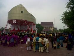 Jelang Dilepas, Penabuh Kompang Kirab Pilkada Padati Lapangan Tugu Bengkalis 