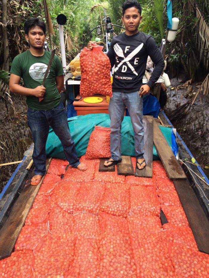 Satreskrim Polres Bengkalis Amankan 3 Ton Bawang Merah Ilegal Di Desa Jangkang