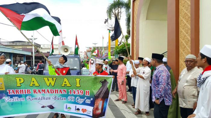 Ratusan Muslim di Meranti ikuti Tarhib Ramadhan dan Aksi Solidaritas Palestina