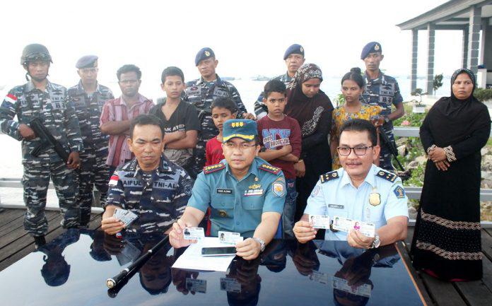 Lanal Dumai Gagalkan 7 Orang Penyedudup Warga Rohingya  