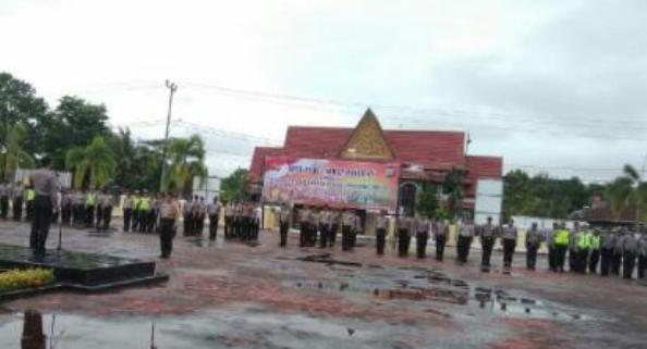 Pengamanan Pilgubri 2018, Polres Bengkalis Gelar Apel Pergeseran Pasukan