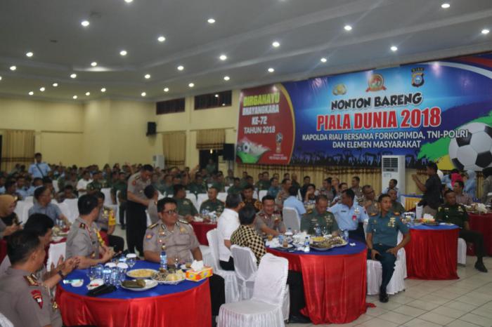 Nobar Uruguay vs Perancis, Kapolda Riau Sebut Bentuk Sinergitas TNI-Polri