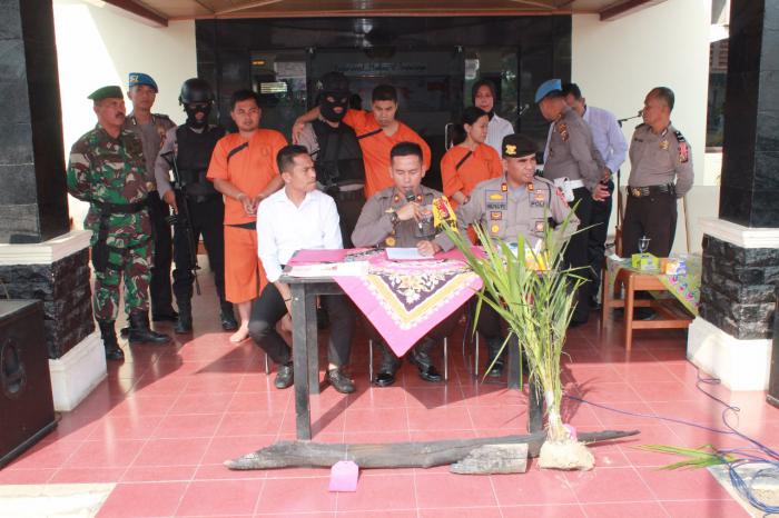 Polres Inhu Rilis Pengungkapan Kasus Perbankan, Karhutla dan Pembunuhan