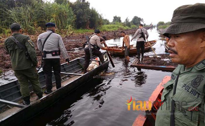 Rambah Cagar Biosfer Giam Siak Kecil-Bukit Batu, Bengkalis, Tim Gabungan Amankan Pecatan TNI