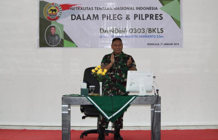 Letkol Inf Timmy Prasetya Harmianto Tegaskan Jajarannya Netral Dalam Pileg dan Pilpres 2019