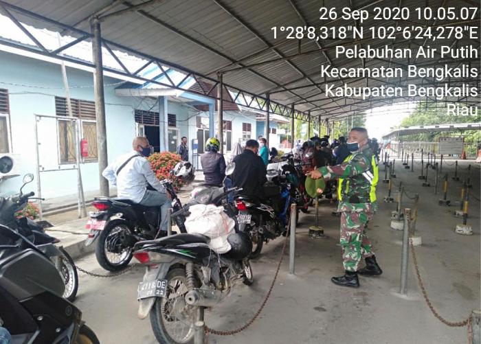 Protokol Kesehatan Terus Diterapkan di Pelabuhan Roro Bengkalis