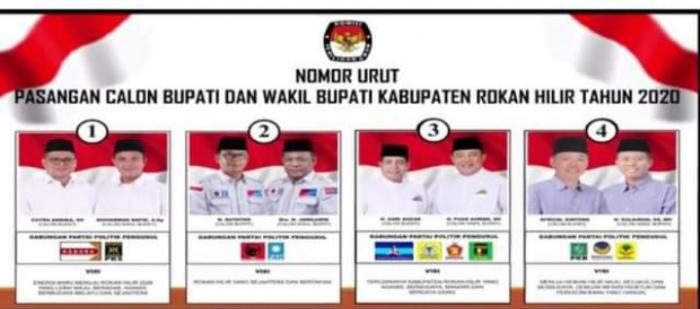 KPU Rohil Tetapkan Nomor Urut Paslon, Aman Nomor 4