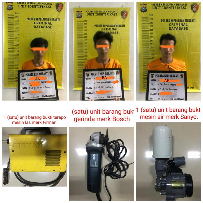 Bobol Sekolah, Tiga Pemuda di Meranti Ditangkap Polisi