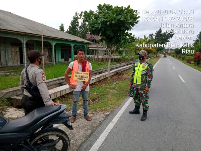 Protokol Kesehatan Terus Digalakan di Desa Selatbaru, Kecamatan Bantan