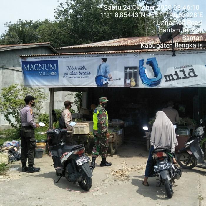 Upaya Memutus Mata Rantai Penyebaran Covid 19 di Kecamatan Bantan, Ini yang dilakukan Koramil 01/Bengkalis?.