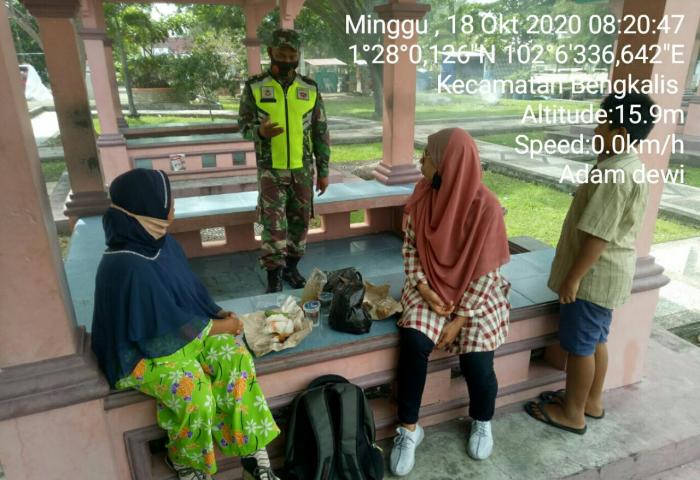 Taman Andam Dewi, Sasaran Personel Koramil 01/Bengkalis Terapkan Protokol Kesehatan