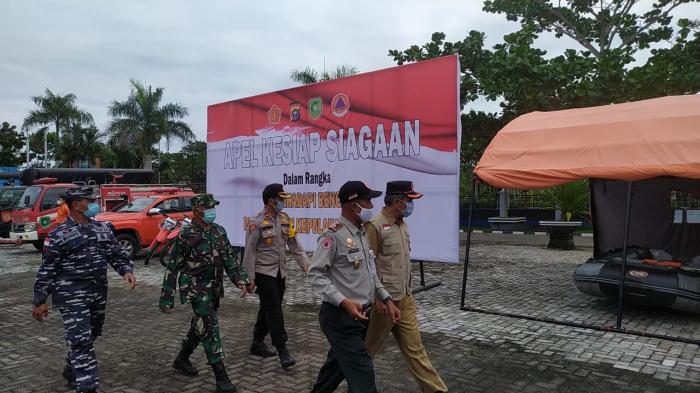 Pemda, Polisi dan TNI Gelar Apel Kesiapsiagaan Hadapi Bencana di Meranti