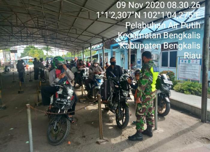 Pelda Rudi Rutin Imbau Masyarakat di Roro Bengkalis Terapkan Protokol Kesehatan