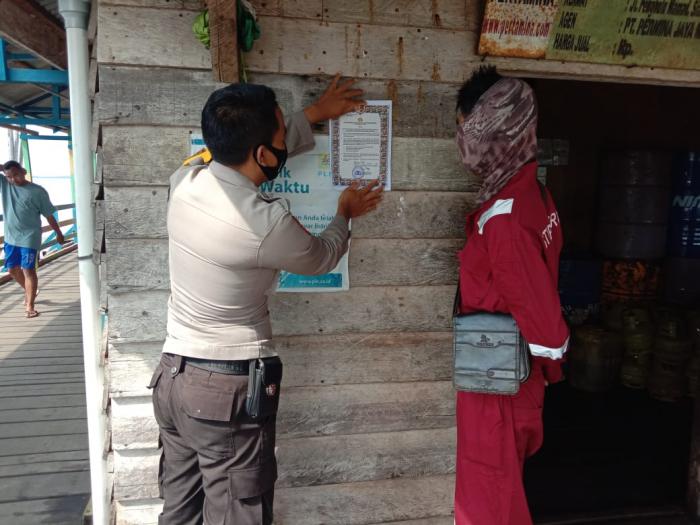 Polsek Rangsang Barat Sebar Maklumat Kapolri Tentang Kepatuhan Prokes saat Libur Nataru