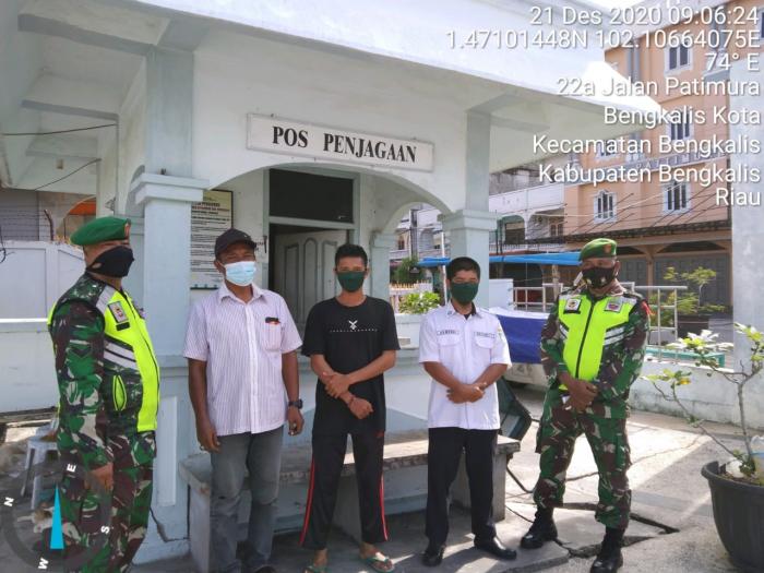 Koramil 01/Bengkalis Lakukan Patroli Prokes Covid 19 kepada Masyarakat  Kecamatan Bengkalis