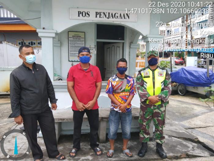 Personel Koramil 01/Bengkalis Terus Melakukan Patroli Prokes 