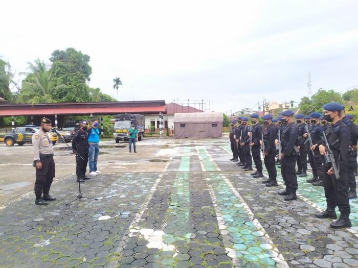Pilkada Usai, Personel Brimob BKO Polda Riau Yang Bertugas di Meranti Dipulangkan