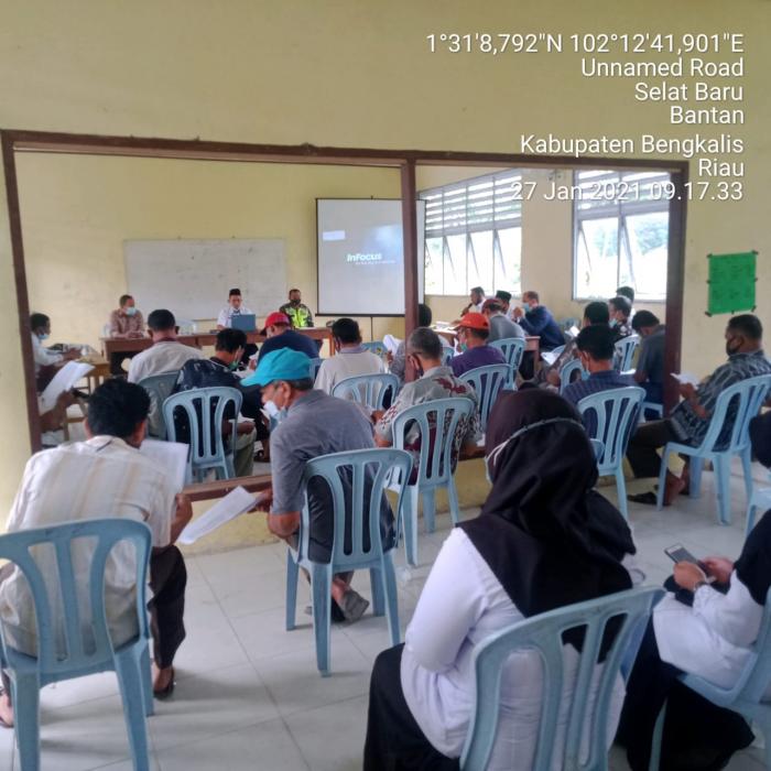 Babinsa Koramil 01/Bengkalis Hadiri Musyawarah KPM-BLT Desa Resam Lapis TA 2021