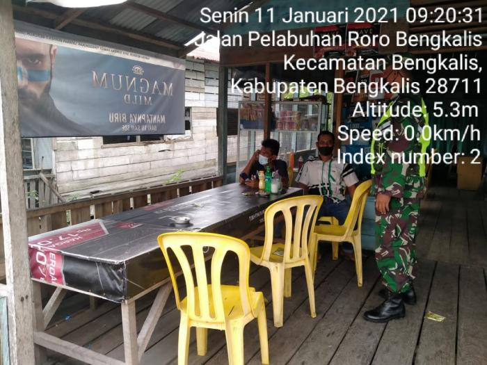 Personil Koramil 01/Bengkalis Lakukan Prokes Covid 19 