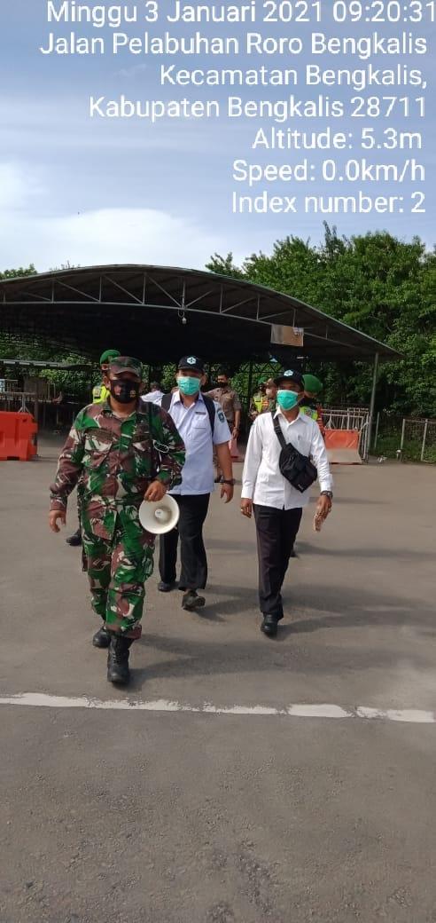 Personil Koramil 01/Bengkalis Lakukan Gakplin Prokes Covid 19 di Kecamatan Bengkalis