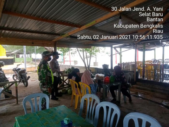 Serda Armansyah Lakukan Gakplin Prokes Covid 19 di Kecamatan Bantan
