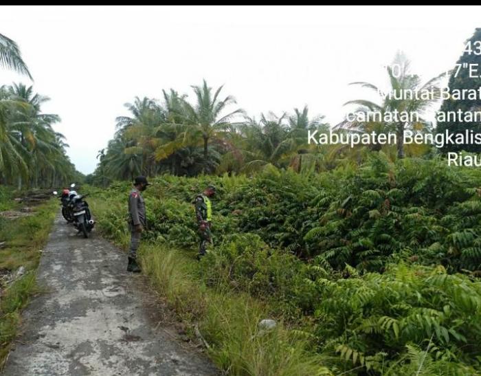 Babinsa Koramil 01/ Bengkalis Patroli dan Komsos di Desa Muntai