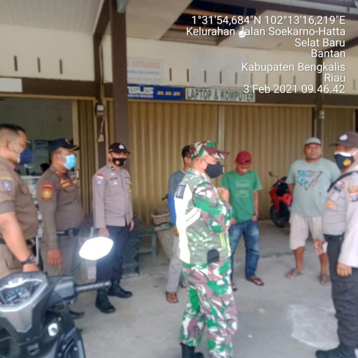 Personil Koramil 01/ Bengkalis Patroli di Kecamatan Bantan