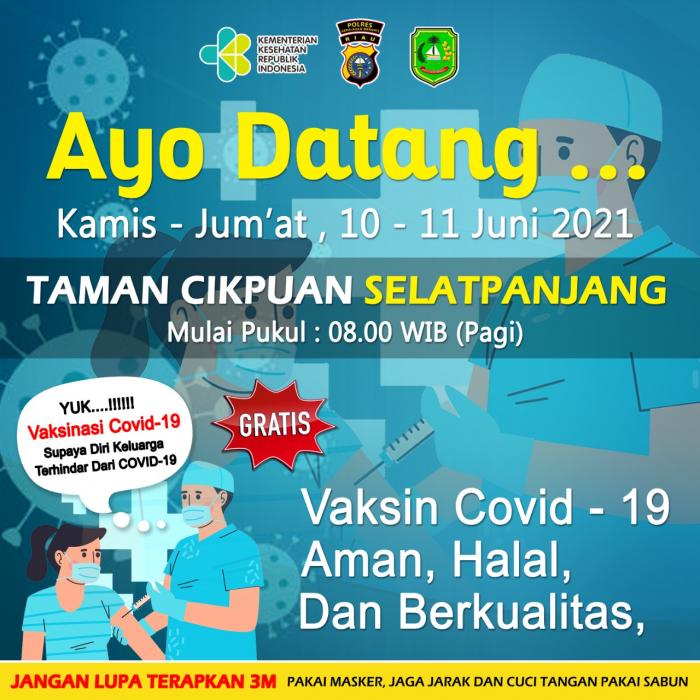 10-11 Juni, Polres Meranti Kembali Gelar Vaksinasi Massal COVID-19