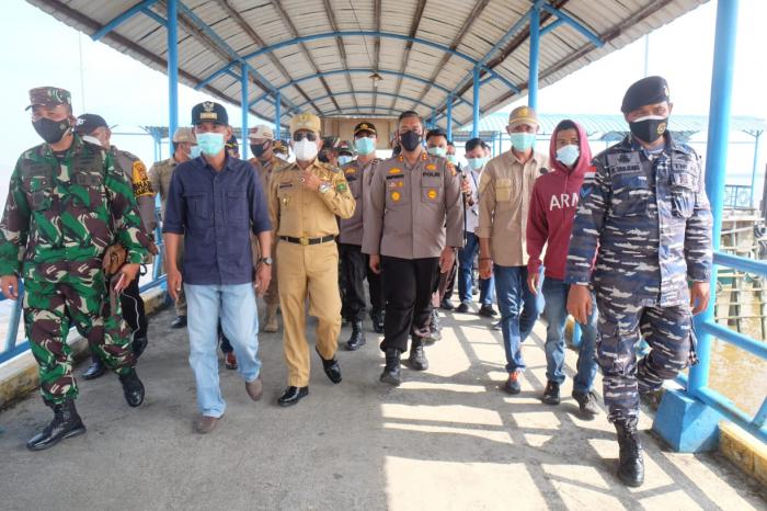 Akses Laut Dibuka, Wabup dan Kapolres Tinjau Kesiapan PPKM Mikro di Tanjung Samak
