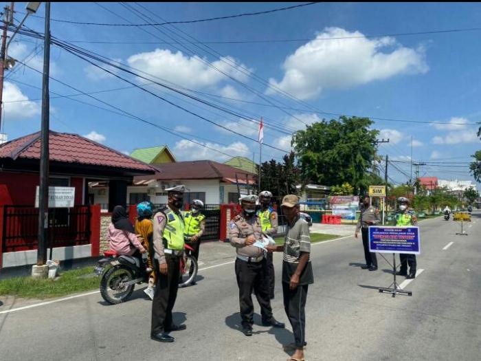 Tegakkan Prokes, Satlantas Polres Meranti Razia Pengendara Tak Pakai Masker