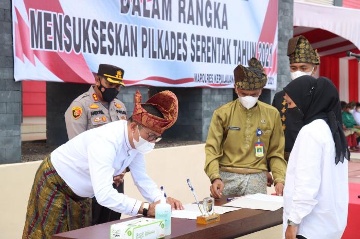 Pemkab Bersama Polres Kepulauan Meranti Gelar Deklarasi Pilkades Serentak