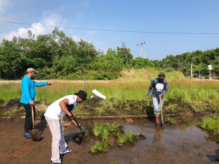 Ditumbuhi Rumput, Jumat Bersih Dishub Bengkalis Bersihkan Akses Jalan Pelabuhan BSSR 