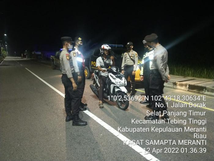 Antisipasi Balap Liar dan Gangguan Kamtibmas, Polres Meranti Siagakan Personil di Sejumlah Titik