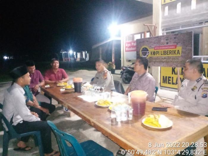 Ngopi Bareng, Polsek dan KNPI Rangsang Siap Saling Dukung Tugas