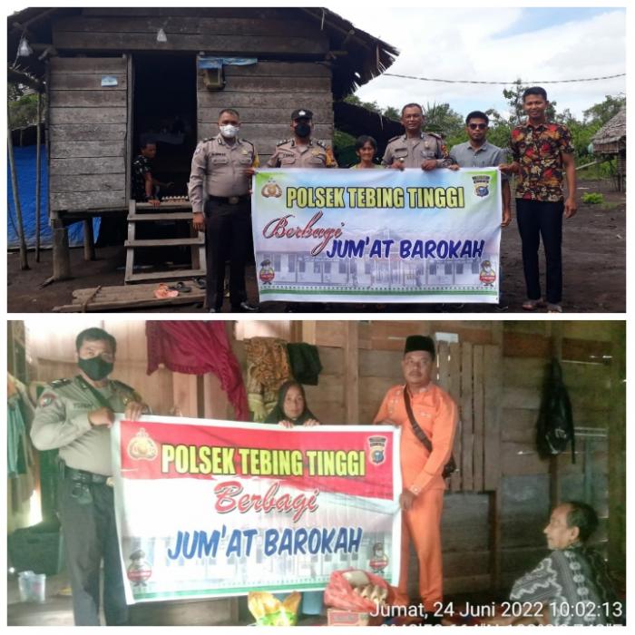 Jumat Barokah, Polsek Tebingtinggi Kembali Berbagi Rezeki