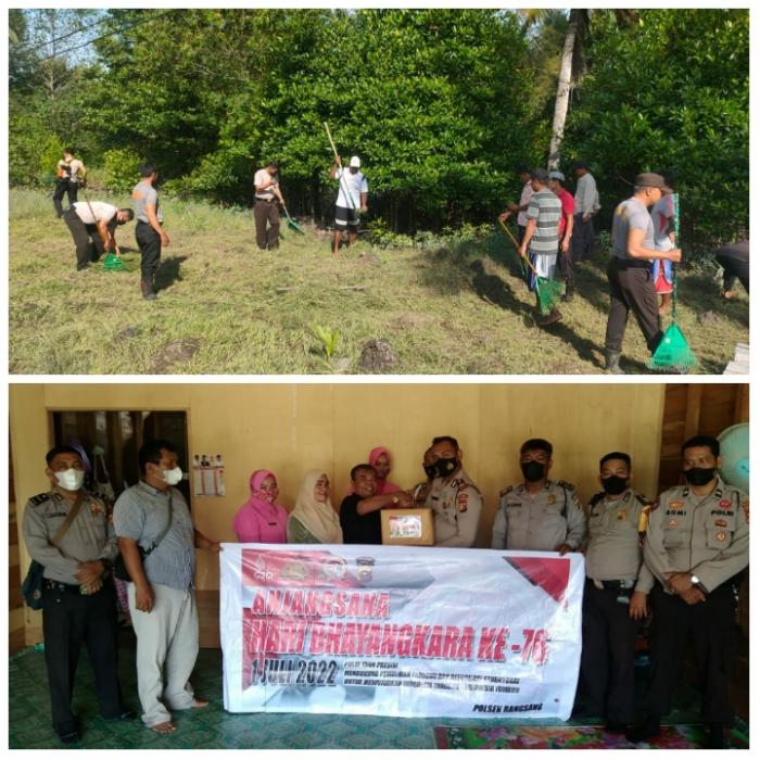 Polsek Rangsang Gelar Anjangsana, Bansos, Baksos Bersih-bersih Rumah Ibadah
