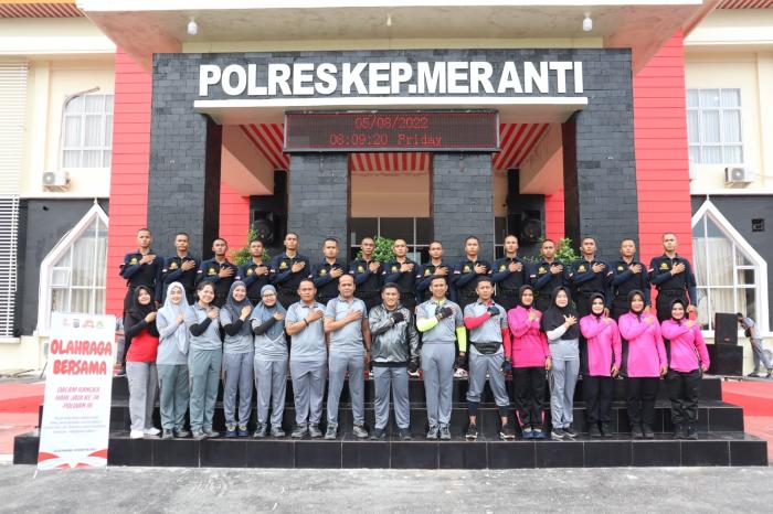 Sambut HUT ke-74, Personel Polwan Polres Meranti Gelar Senam Bersama