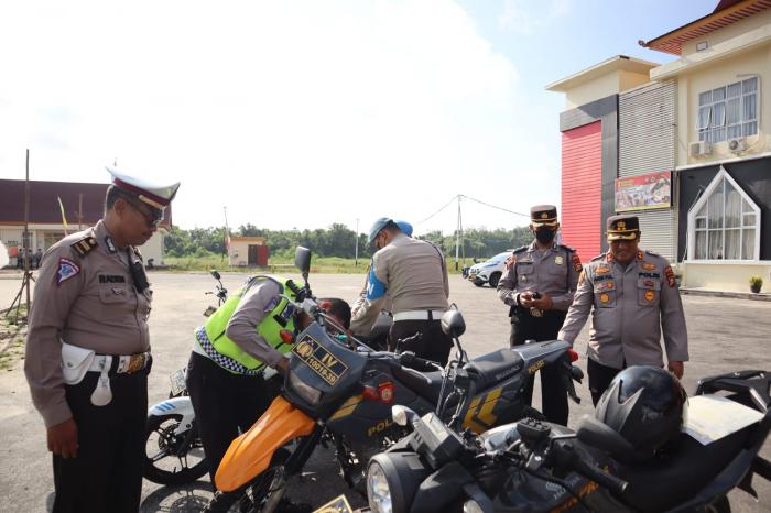 Tertib Administrasi Randis Polri, Polres Meranti Cek Nomor Rangka dan Mesin