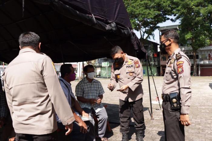 Dir Polairud Polda Riau dan Kapolres Meranti Tinjau Vaksinasi Merdeka di Taman Cikpuan