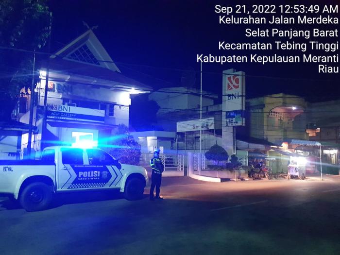 Tindaklanjuti Arahan Kapolda Riau, Personel Polres Meranti Gelar Patroli Rutin Harkamtibmas pada Jam Rawan 