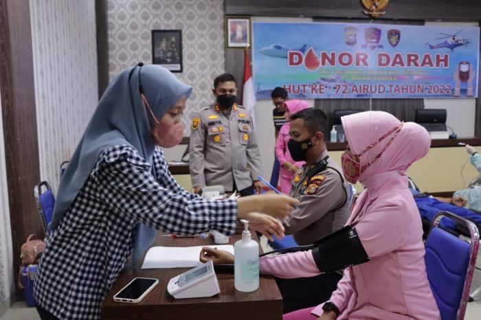 Peringati HUT Ke-72, Satpolairud Polres Meranti Gelar Bakti Sosial Donor Darah
