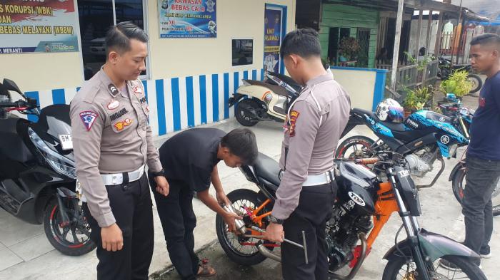 Ops Pekat LK 2022, Satlantas Polres Meranti Razia Knalpot Brong