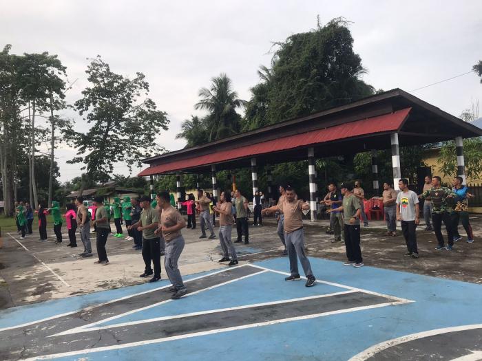 Tingkatkan Sinergitas, Polsek Tebingtinggi Gelar Olahraga Bersama Koramil dan Posal