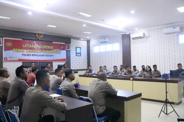 Polres Meranti Ikuti Latpra Ops Pekat Lancang Kuning-2022 Secara Virtual dari Polda Riau