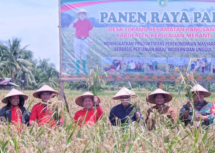 Ketua dan Anggota DPRD Meranti Ikut Panen Raya Padi di Desa Topang