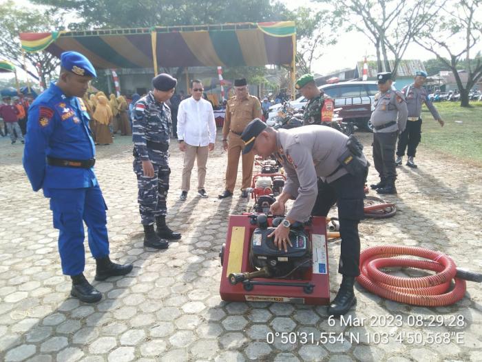 Pemcam Bersama Polsek dan Upika Rangsang Gelar Apel Kesiapasiagaan Penanggulangan Karhutla
